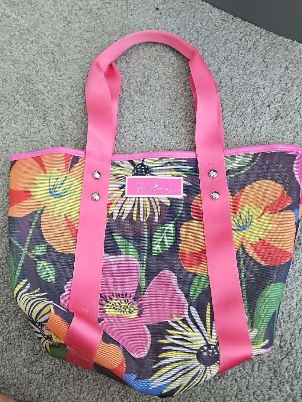 Vera Bradley Pink Floral Mesh Tote
